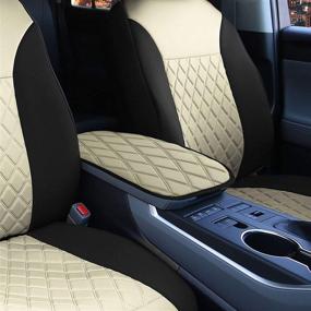 img 2 attached to 🚗 FH Group FH1053-BEIGEDM Neosupreme Diamond Pattern Console Pad: Waterproof Cover for Seat Box Protection in Cars, Trucks and SUVs