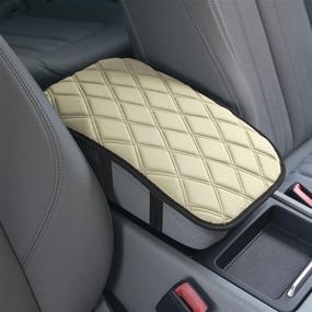 img 4 attached to 🚗 FH Group FH1053-BEIGEDM Neosupreme Diamond Pattern Console Pad: Waterproof Cover for Seat Box Protection in Cars, Trucks and SUVs