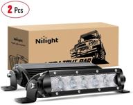 🚙 nilight 40001f-b bar super slim - powerful 7inch 30w flood driving fog lights for jeep - ultra bright 3600lm single row led lights - off road adventure - 2 style mounting brackets - 2 years warranty logo