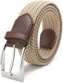 img 4 attached to Fairwin Elastic Braided Enduring Stretch Men's Belt Accessories