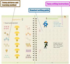 img 1 attached to 📚 Enhance Children's Handwriting Skills with 4pcs Magic Practice Copybook Set - Reusable English Alphabet, Number, Math, and Drawing Tracing Books, including Pen and Pen Holder (Style2)