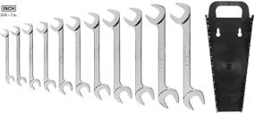 img 2 attached to 🔧 TEKTON 11-Piece Angle Head Open End Wrench Set (3/8-1 in.) with Holder - WAE91102
