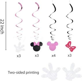 img 3 attached to 🎀 Kristin Paradise 30-Count Minnie Mouse Hanging Swirl Decorations - Ceiling Streamers for Mouse Birthday Party – Mini Mouse Theme Party Supplies – Party Favors for Kids - Glitter Pink and Black Decor