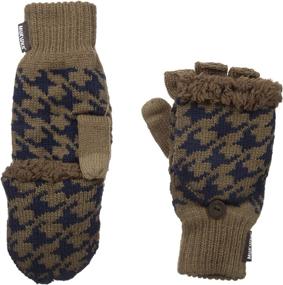img 1 attached to Luks Mens Fingerless Flip Mittens Brown