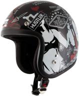 🏍️ ht50 hustler glossy black vegas dot approved open face helmet - unisex adult motorcycle helmet for men & women, bike atv utv chopper cruiser skateboard logo