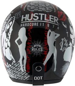 img 1 attached to 🏍️ HT50 Hustler Glossy Black Vegas DOT Approved Open Face Helmet - Unisex Adult Motorcycle Helmet for Men & Women, Bike ATV UTV Chopper Cruiser Skateboard