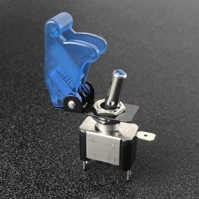 img 1 attached to 🔵 MGI SpeedWare LED Toggle Switch 12V 20A SPST ON/Off with Aircraft Safety Cover - Blue, Single Pack