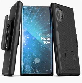 img 4 attached to Matte Black DuraClip Belt Clip Case for Samsung Galaxy Note 10 Plus (2019) - Ultra Slim Cover with Holster (Note 10+)