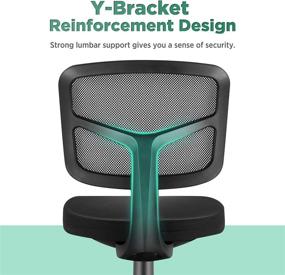 img 2 attached to 🪑 MOLENTS Armless Task Office Chair with Mesh Lumbar Support - Ergonomic Computer Chair for Small Spaces, Adjustable Swivel Home Office Chair, Easy Assembly, Mid Back, No Armrests