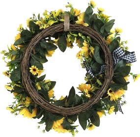 img 2 attached to 🌻 Decorazy 20 Inch Sunflower Wreath: Stunning Fall Decor for Front Door—Handcrafted Autumn Wreath with Artificial Sunflowers