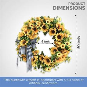 img 3 attached to 🌻 Decorazy 20 Inch Sunflower Wreath: Stunning Fall Decor for Front Door—Handcrafted Autumn Wreath with Artificial Sunflowers