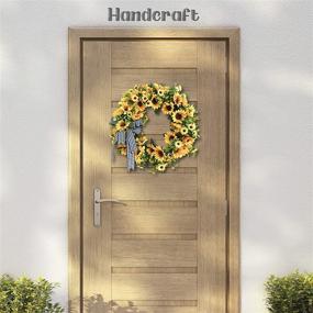 img 1 attached to 🌻 Decorazy 20 Inch Sunflower Wreath: Stunning Fall Decor for Front Door—Handcrafted Autumn Wreath with Artificial Sunflowers