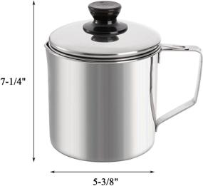 img 3 attached to 🍳 Tebery Stainless Steel Oil Strainer Pot: 1.9 Quart Container for Kitchen Cooking, Frying & Bacon Fat - Fine Mesh Strainer & Lid Included