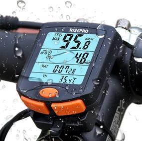 img 4 attached to 🚴 RISEPRO Wireless Bike Computer, Waterproof Bicycle Speedometer Odometer with Backlight, Multi-function 4 Line Display - Model YT-813