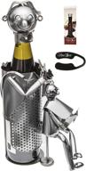 🍷 authentic handcrafted barber wine bottle holder with wine foil cutter and bottle stopper - ideal for the fabulous hairdresser логотип