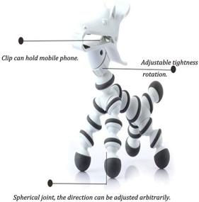 img 3 attached to 🐎 Tomson Car Phone Holder - Portable 3D Cartoon Horse Zebra Clip Lazy Phone Holder Cradle Tripod Stand Mount for iPhone 7 Plus, 6, 6 Plus & All Mobile Phones - Adjustable Holder - Ideal Children's Gift (White+Grey)