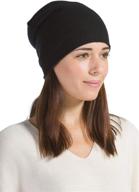 🧣 fishers finery ladies' 100% cashmere slouch beanie logo