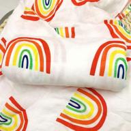 🌈 hghg rainbow muslin swaddle blankets: premium silky soft baby bath towel toddle blanket in vibrant rainbow swaddle design logo