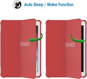 img 1 attached to 🔴 Red JETech Case for iPad 9.7-inch (2018/2017 Model, 6th/5th Generation) - Double-fold Stand, Shockproof TPU Back Cover, Auto Wake/Sleep Function