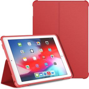 img 4 attached to 🔴 Red JETech Case for iPad 9.7-inch (2018/2017 Model, 6th/5th Generation) - Double-fold Stand, Shockproof TPU Back Cover, Auto Wake/Sleep Function