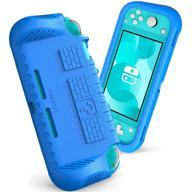 fintie kids case for nintendo switch lite 2019 - [ultralight] [shockproof] ergonomic grip, blue protective cover with kids friendly grip case for switch lite console, 2 card slots logo