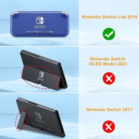 img 3 attached to Fintie Kids Case for Nintendo Switch Lite 2019 - [Ultralight] [Shockproof] Ergonomic Grip, Blue Protective Cover with Kids Friendly Grip Case for Switch Lite Console, 2 Card Slots