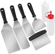 poligo 7pcs outdoor griddle accessories kit - commercial grill accessories set for flat tops, hibachi grill & camping - professional metal spatulas for cooking logo