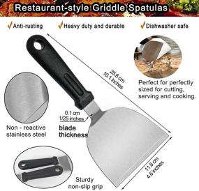 img 1 attached to POLIGO 7PCS Outdoor Griddle Accessories Kit - Commercial Grill Accessories Set for Flat Tops, Hibachi Grill & Camping - Professional Metal Spatulas for Cooking