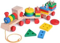 🚂 engaging wooden train toddler toys with shape sorter and stacking features - fun little toys - educational toys for 1-3 year old boys and girls logo