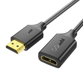 img 4 attached to 🔌 QGeeM HDMI удлинительный кабель 3 фута, 4K HDMI 2.0 удлинитель мужской-женский кабель - поддерживает 3D, Full HD, 2160p - совместим с Roku Fire Stick, ноутбуком, PS4, HDTV, монитором, проектором - удлинитель порта HDMI