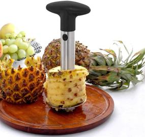 img 1 attached to 🍍 Stainless Steel Pineapple Cutter Corer Slicer Peeler Tool - All-in-One Kitchen Gadget with Stem Remover