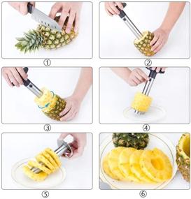 img 3 attached to 🍍 Stainless Steel Pineapple Cutter Corer Slicer Peeler Tool - All-in-One Kitchen Gadget with Stem Remover