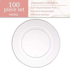 img 3 attached to 💎 100 Clear Plastic Plates - 6.25 Inch Disposable Plates, Elegant Dessert & Appetizer Plates for Parties, Weddings, and Events [Diamond]