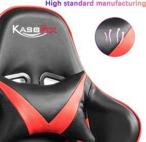 img 1 attached to 🎮 Kasorix Red Gaming Chair-8562RED: Premium Leather High Back Executive Gamer Chair with Adjustable Armrest, Breathable Design