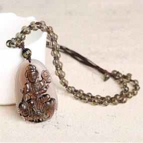 img 2 attached to ⚡ Lucky Amulet: Tiger Eye Stone Talisman Necklace for Natural Healing and Obsidian Protection