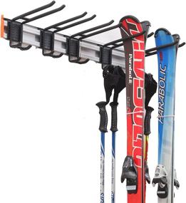 img 4 attached to 🎿 Aluminum Ski Storage Rack: Organize 6 Pairs of Skis with Garage Wall Mounted Ski Rack - Padded Hooks; Holds up to 300 lbs.