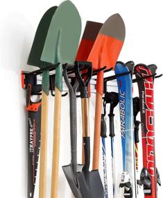 img 3 attached to 🎿 Aluminum Ski Storage Rack: Organize 6 Pairs of Skis with Garage Wall Mounted Ski Rack - Padded Hooks; Holds up to 300 lbs.