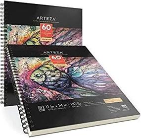 img 1 attached to Arteza Mixed Media Sketchbooks: 2-Pack, 11x14 Inches, 120 Sheets, Spiral-Bound Drawing Pads – Ideal Art Supplies for Wet and Dry Media