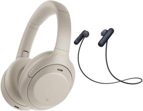 img 4 attached to 🎧 Sony WH-1000XM4 Wireless Noise Canceling Over-Ear Headphones (Silver) & WI-SP500 Sports Wireless Earphones (Black) Bundle - 2 Items