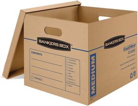 img 3 attached to 📦 Bankers Box SmoothMove Classic Moving Boxes: Tape-Free Assembly, Easy Carry Handles | Medium, 18 x 15 x 14 Inches | (7717204)