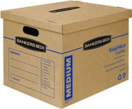 📦 bankers box smoothmove classic moving boxes: tape-free assembly, easy carry handles | medium, 18 x 15 x 14 inches | (7717204) логотип