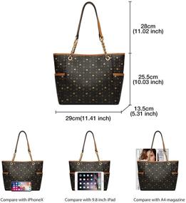 img 3 attached to 👜 Artificial Signature Women's Handbags: Adjustable Top Handle, Stylish Wallets, and Top-Handle Bags