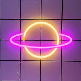 img 4 attached to 🌟 LED Neon Lights, Planet Neon Signs for Aesthetic Room Decor, Wall Décor, Bedroom, Game Room, Christmas, Bar, Teen Room