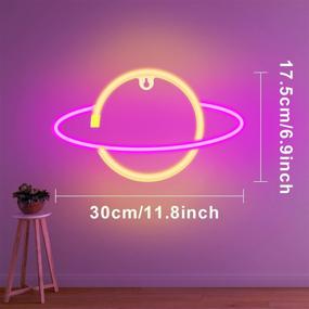 img 1 attached to 🌟 LED Neon Lights, Planet Neon Signs for Aesthetic Room Decor, Wall Décor, Bedroom, Game Room, Christmas, Bar, Teen Room