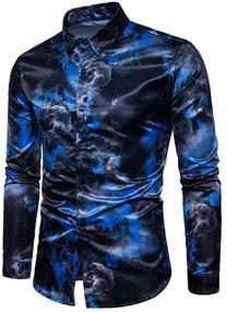 img 3 attached to 👔 Stylish Printed Sleeve Button Shirts: Dress to Impress