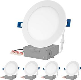 img 4 attached to JULLISON LED 6 Inch Low Profile 💡 Slim Panel Light with Junction Box - 4 Pack