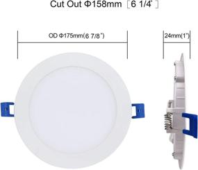 img 3 attached to JULLISON LED 6 Inch Low Profile 💡 Slim Panel Light with Junction Box - 4 Pack