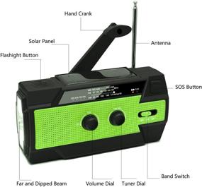 img 1 attached to 📻 WISCENT Emergency Crank Radio - 4000mAh Solar Hand Crank Portable AM/FM/NOAA Weather Radio with 1W Flashlight & Motion Sensor Reading Lamp, Cell Phone Charger, SOS for Home and Emergency