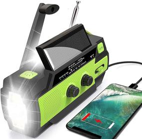 img 4 attached to 📻 WISCENT Emergency Crank Radio - 4000mAh Solar Hand Crank Portable AM/FM/NOAA Weather Radio with 1W Flashlight & Motion Sensor Reading Lamp, Cell Phone Charger, SOS for Home and Emergency
