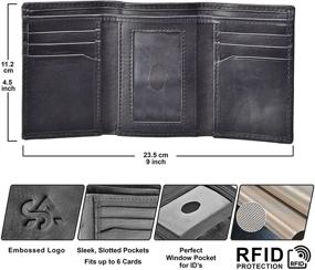 img 3 attached to 👝 Sharsal Trifold Leather Wallet with Enhanced RFID Blocking - Men's Organizers and Wallet Accessories